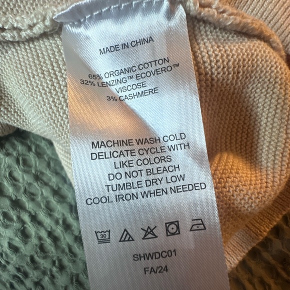 NWTs Quince Lightweight Cotton Cashmere Link-Stitch Dolman Sweater in Bone Sz XS - Picture 7 of 9